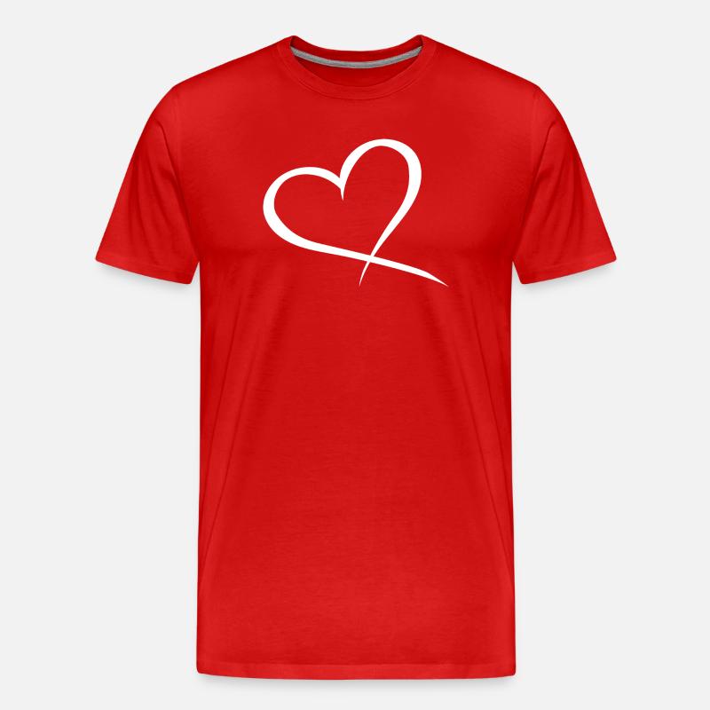 Amour de conception de coeur - T-shirt bio Premium Homme - rouge