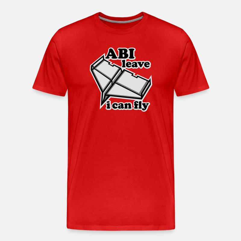 abitur flugzeug schulabschluss - Männer Premium Bio T-Shirt - Rot