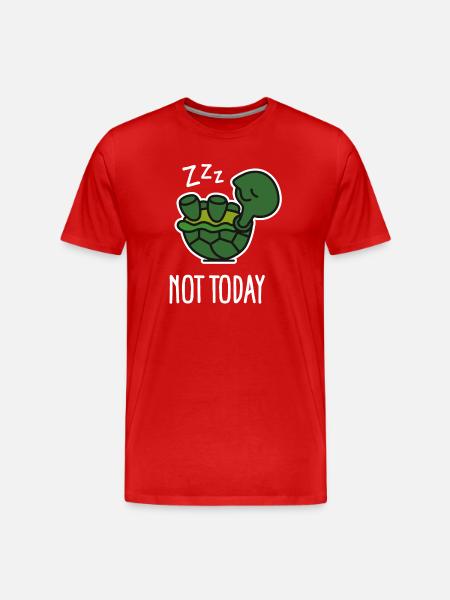 Not today - cute sleeping lazy turtle, baby - Men's Premium Organic T-Shirt - red