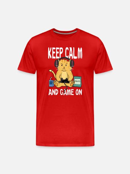 keep calm and game on - Men's Premium Organic T-Shirt - red