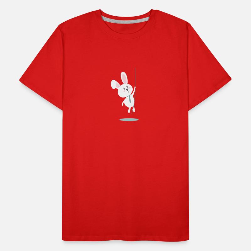 Cute Easter Bunny with Tie – Bunny Design Men's Premium Organic T-Shirt