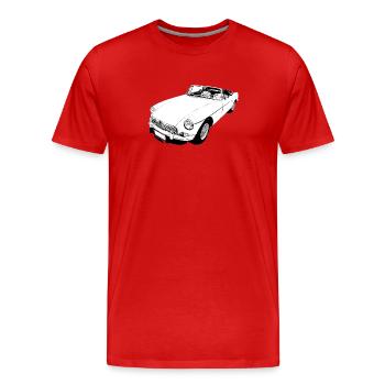 MG Roadster Classic Britischer Sportwagen - Männer Premium Bio T-Shirt - Rot - Vorne - Damien (186cm)