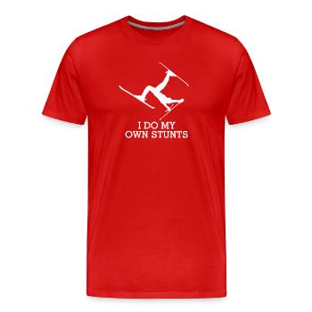 Je fais mes propres cascades - T-shirt bio Premium Homme - rouge - Devant - Damien (186cm)