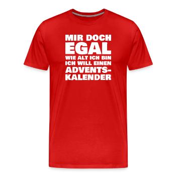 Je veux un calendrier de l’Avent - T-shirt bio Premium Homme - rouge - Devant - Damien (186cm)