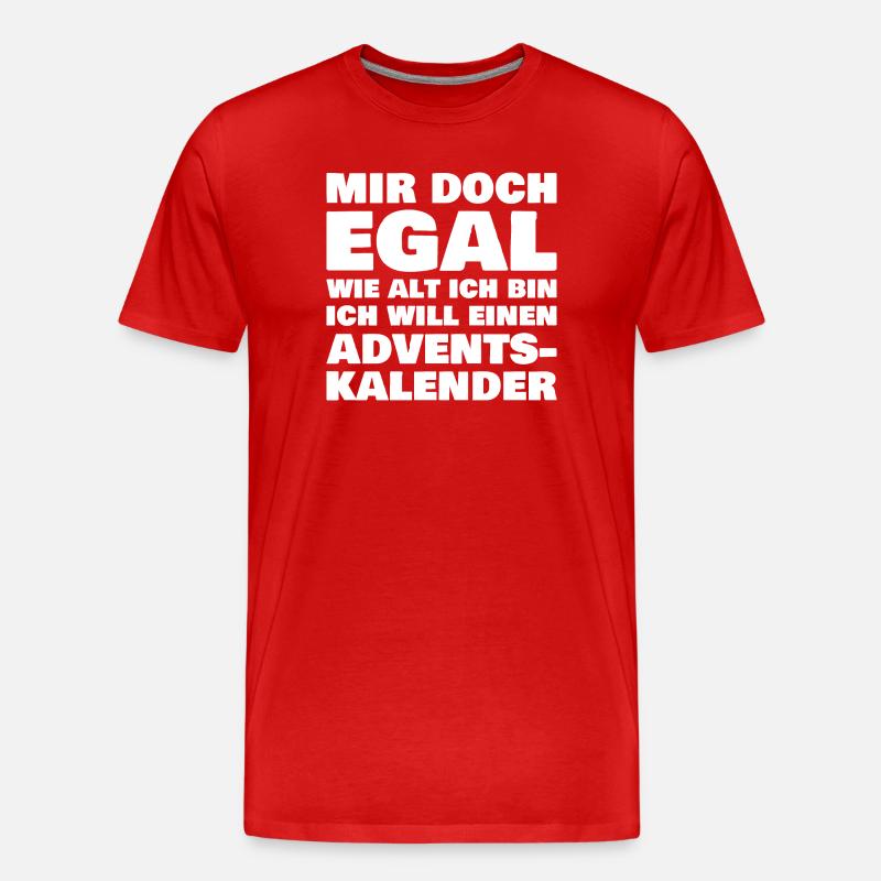 Ich will einen Adventskalender - Männer Premium Bio T-Shirt - Rot
