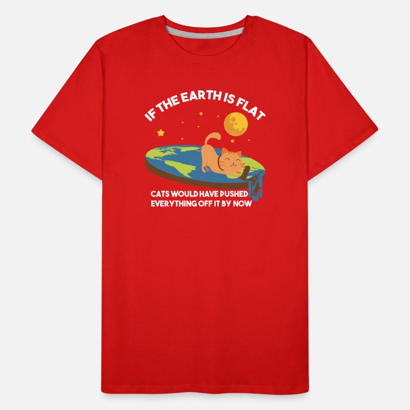 Satire du chat de la Terre plate T-shirt bio Premium Homme