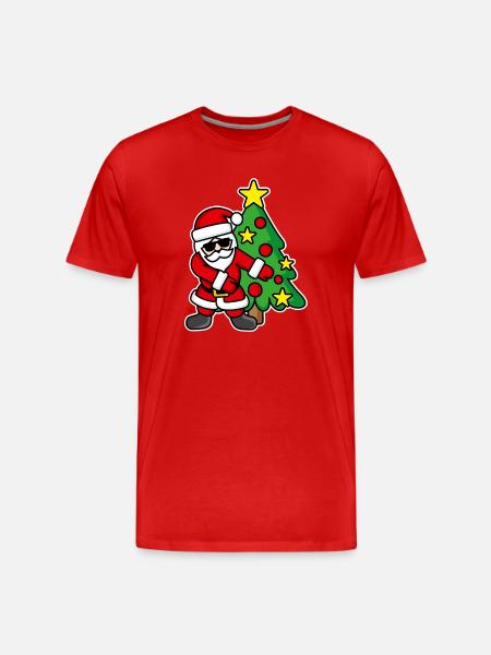 Weihnachtsmann-Weihnachtsbaum FLOSS DANCE FLOSSING - Männer Premium Bio T-Shirt - Rot