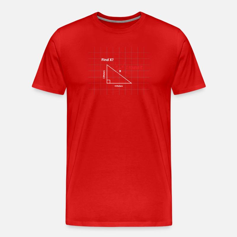 Finde X Mathe-Puzzle - Männer Premium Bio T-Shirt - Rot