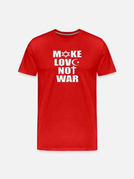 Make Love no War - Men's Premium Organic T-Shirt - red