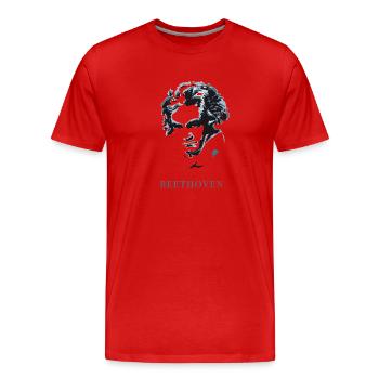 beethoven excentrique genie musique sourd compositeur f - T-shirt bio Premium Homme - rouge - Devant - Damien (186cm)