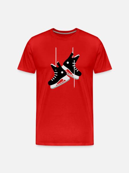 Hockey Skates - Men's Premium Organic T-Shirt - red