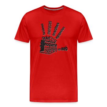 harcèlement - T-shirt bio Premium Homme - rouge - Devant - Damien (186cm)
