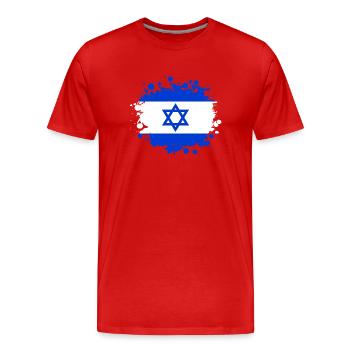 Israel Blot/Jerusalem Gift National Colors - Men's Premium Organic T-Shirt - red - Front - Damien (186cm)