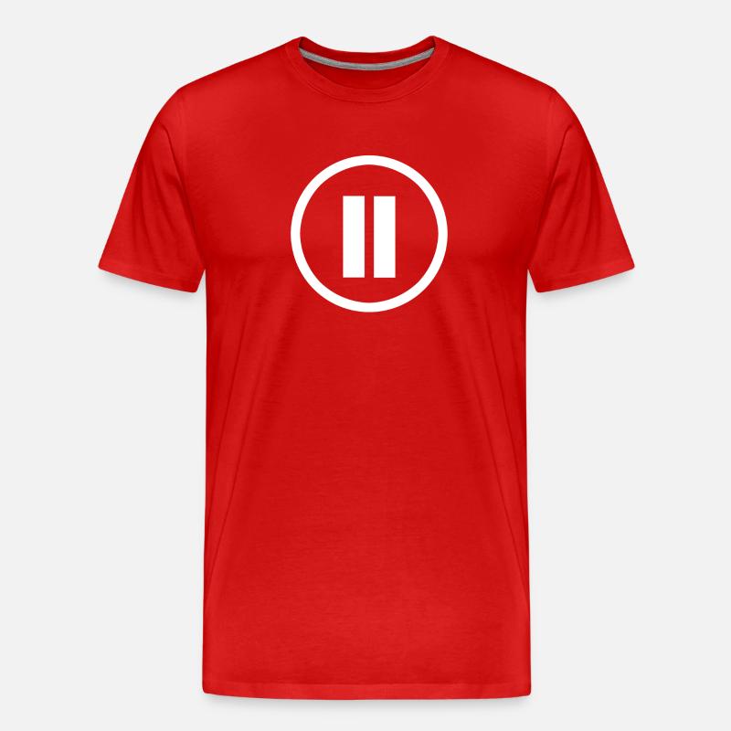 pause - Männer Premium Bio T-Shirt - Rot