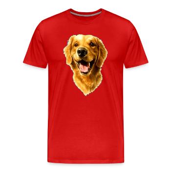 Golden Retriver - Men's Premium Organic T-Shirt - red - Front - Damien (186cm)