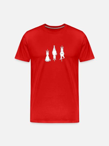 Einhörner in meditativer Pose - Männer Premium Bio T-Shirt - Rot