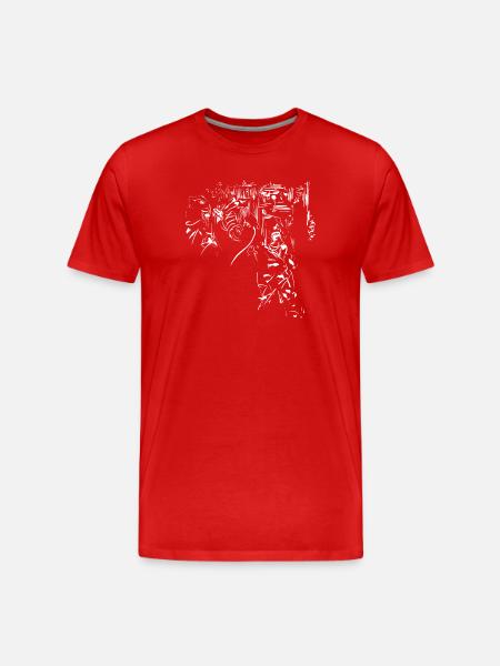 Tribal city / design background element - Men's Premium Organic T-Shirt - red