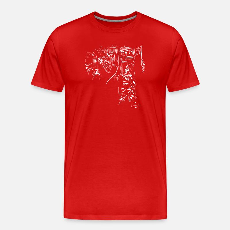 Tribal Stadt / Design Hintergrund Element - Männer Premium Bio T-Shirt - Rot