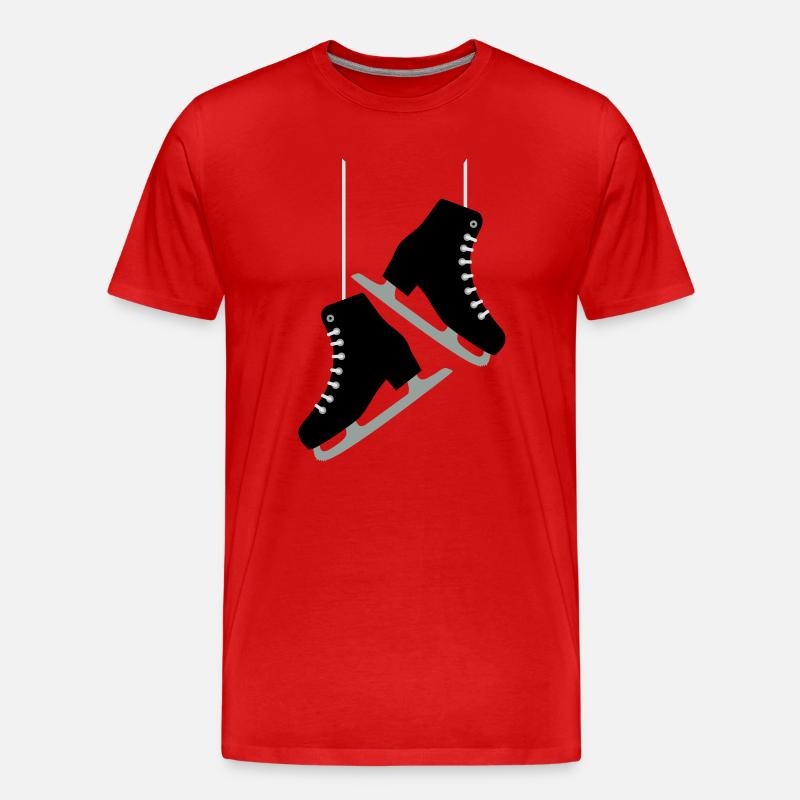 Schlittschuhe - Männer Premium Bio T-Shirt - Rot