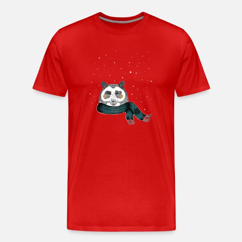 Winter Bär - Männer Premium Bio T-Shirt - Rot