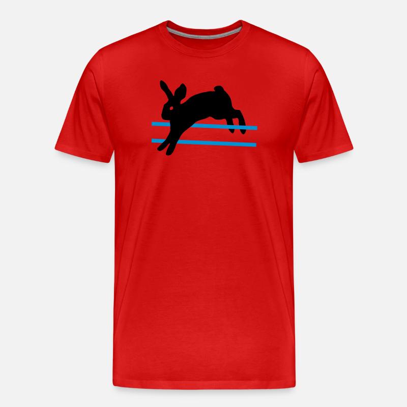 Ein Sprung Kaninchen - Männer Premium Bio T-Shirt - Rot