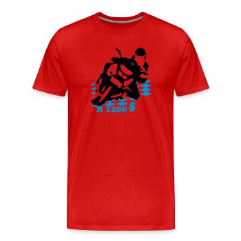 1200s_bayern_Fahne - Männer Premium Bio T-Shirt - Rot - Vorne - Damien (186cm)