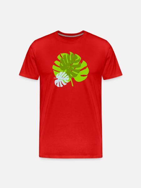 leaves - Men's Premium Organic T-Shirt - red