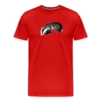 Dachs - Männer Premium Bio T-Shirt - Rot - Vorne - Damien (186cm)