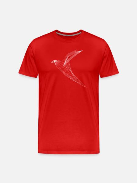 Lignes géométriques Oiseaux Minimal Design - T-shirt bio Premium Homme - rouge