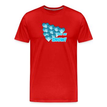 Snow Winter Schnee Schnee - Männer Premium Bio T-Shirt - Rot - Vorne - Damien (186cm)