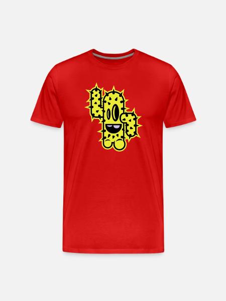 cactus high five comic - Men's Premium Organic T-Shirt - red