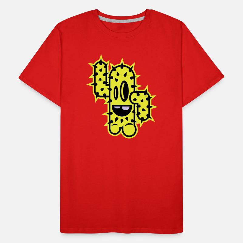 kaktus high five comic Männer Premium Bio T-Shirt