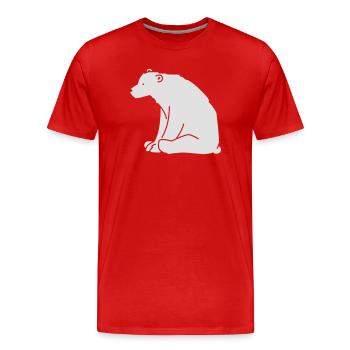 Süßer Eisbär Cartoon – Arktis Tiermotiv - Männer Premium Bio T-Shirt - Rot - Vorne - Damien (186cm)