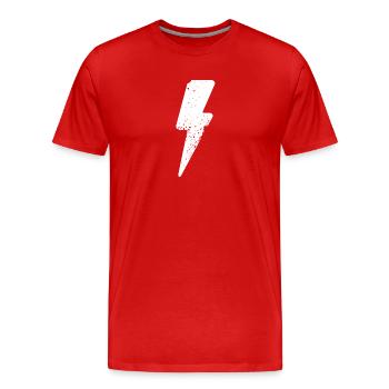 blitz symbol zorn - Männer Premium Bio T-Shirt - Rot - Vorne - Damien (186cm)