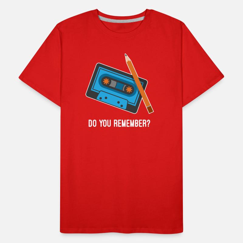 Que tu remember ? Cassette et crayon Fun Design T-shirt bio Premium Homme