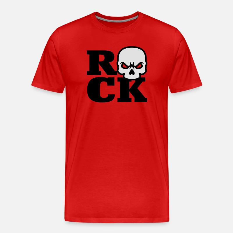 Rock Totenkopf - Männer Premium Bio T-Shirt - Rot