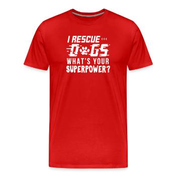 Ich rette Hundehemd - Männer Premium Bio T-Shirt - Rot - Vorne - Damien (186cm)