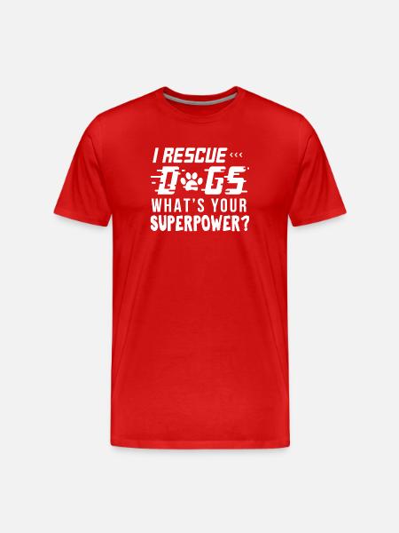 Ich rette Hundehemd - Männer Premium Bio T-Shirt - Rot