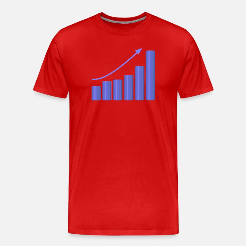 Wachstumsdiagramm mit dynamischer Steigung - Männer Premium Bio T-Shirt - Rot