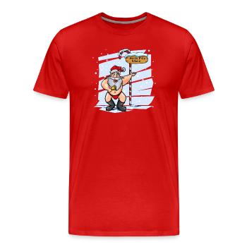 Sweet Santa Claus North Pole Christmas Xmas - Men's Premium Organic T-Shirt - red - Front - Damien (186cm)