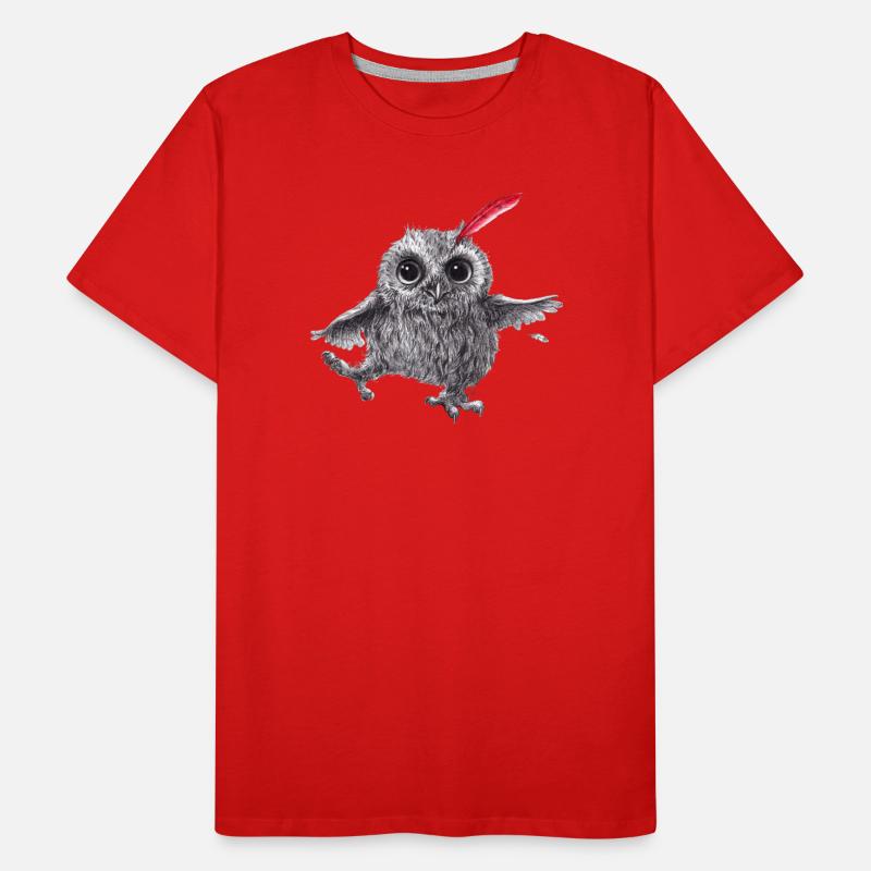 Chief Red - Glückliche Eule Männer Premium Bio T-Shirt