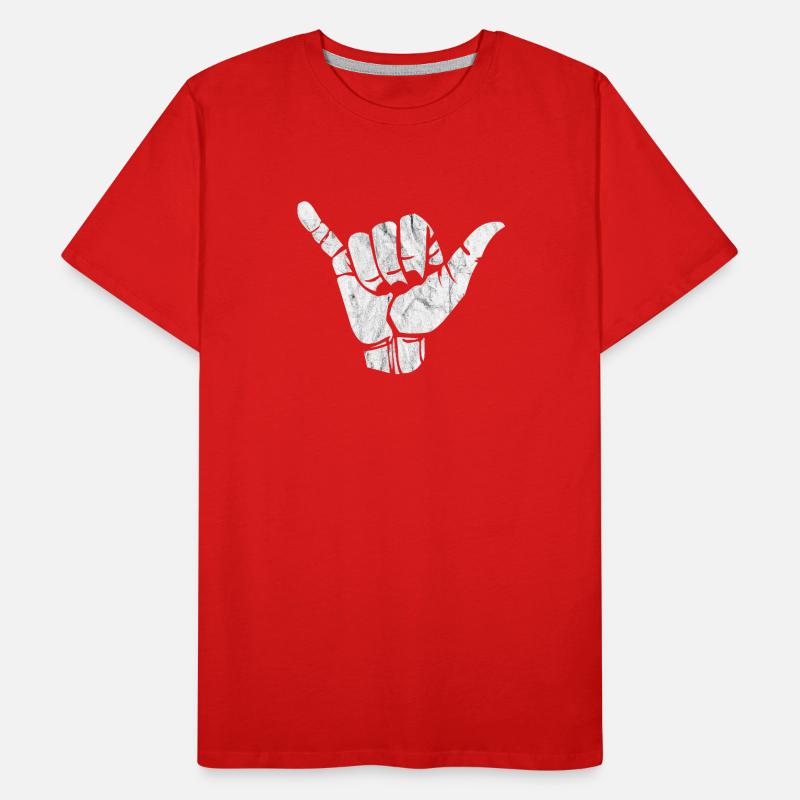 Signe de la main shaka accrocher T-shirt bio Premium Homme