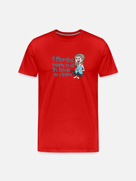 Grossesse Bébé enceinte - T-shirt bio Premium Homme - rouge