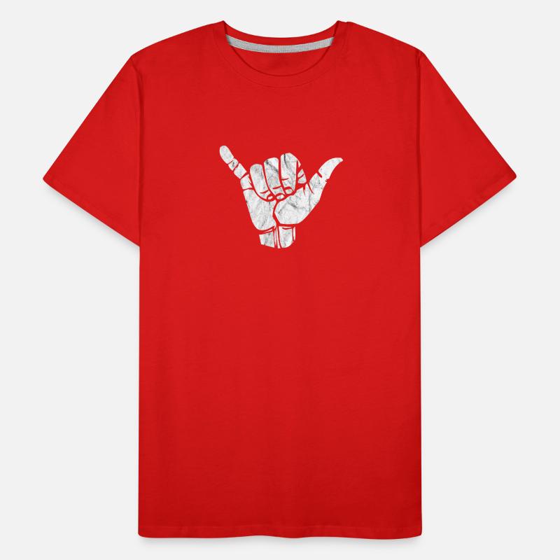 Signe de la main shaka accrocher T-shirt bio Premium Homme