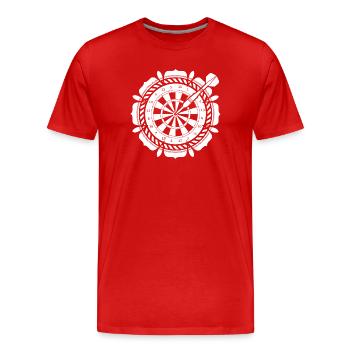 Darts Darts 180 Arrow Arrows Sports Gambling Vate - Men's Premium Organic T-Shirt - red - Front - Damien (186cm)