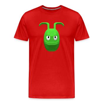 Alien vert joyeux avec des antennes - T-shirt bio Premium Homme - rouge - Devant - Damien (186cm)