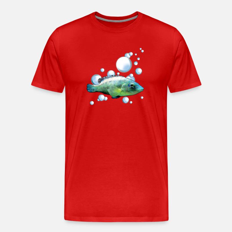 Buntes Aquarienfisch Motiv - Männer Premium Bio T-Shirt - Rot