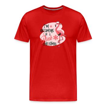 dans le rêve d'un noël rose - T-shirt bio Premium Homme - rouge - Devant - Damien (186cm)