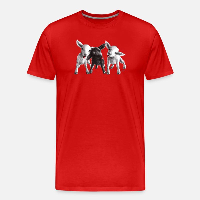 freche schafe - Männer Premium Bio T-Shirt - Rot