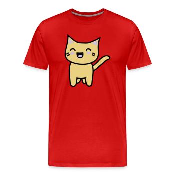 Kawaii Kitteh would be - Men's Premium Organic T-Shirt - red - Front - Damien (186cm)